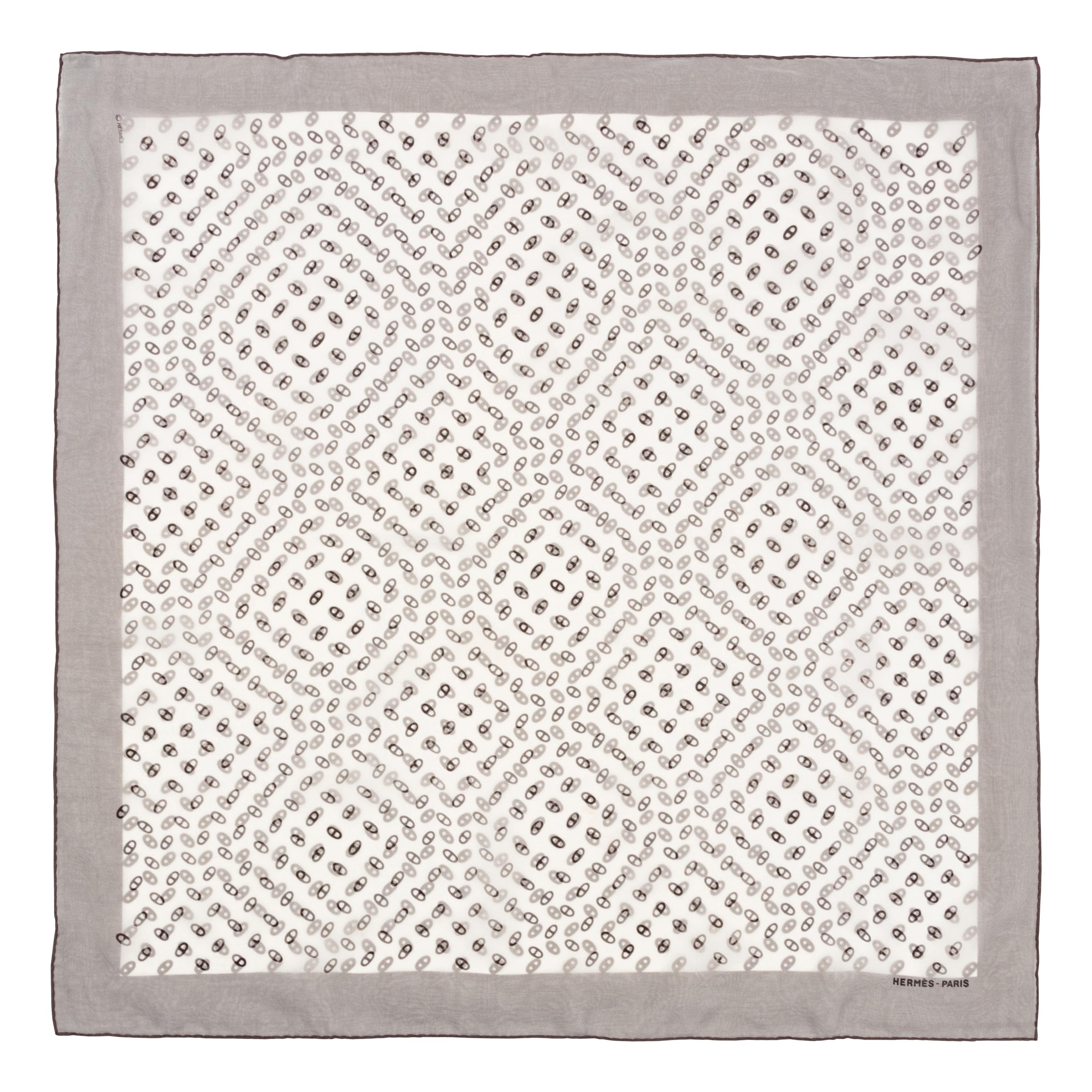 Two Hermès 70cm Double Layer Silk Chiffon Scarves