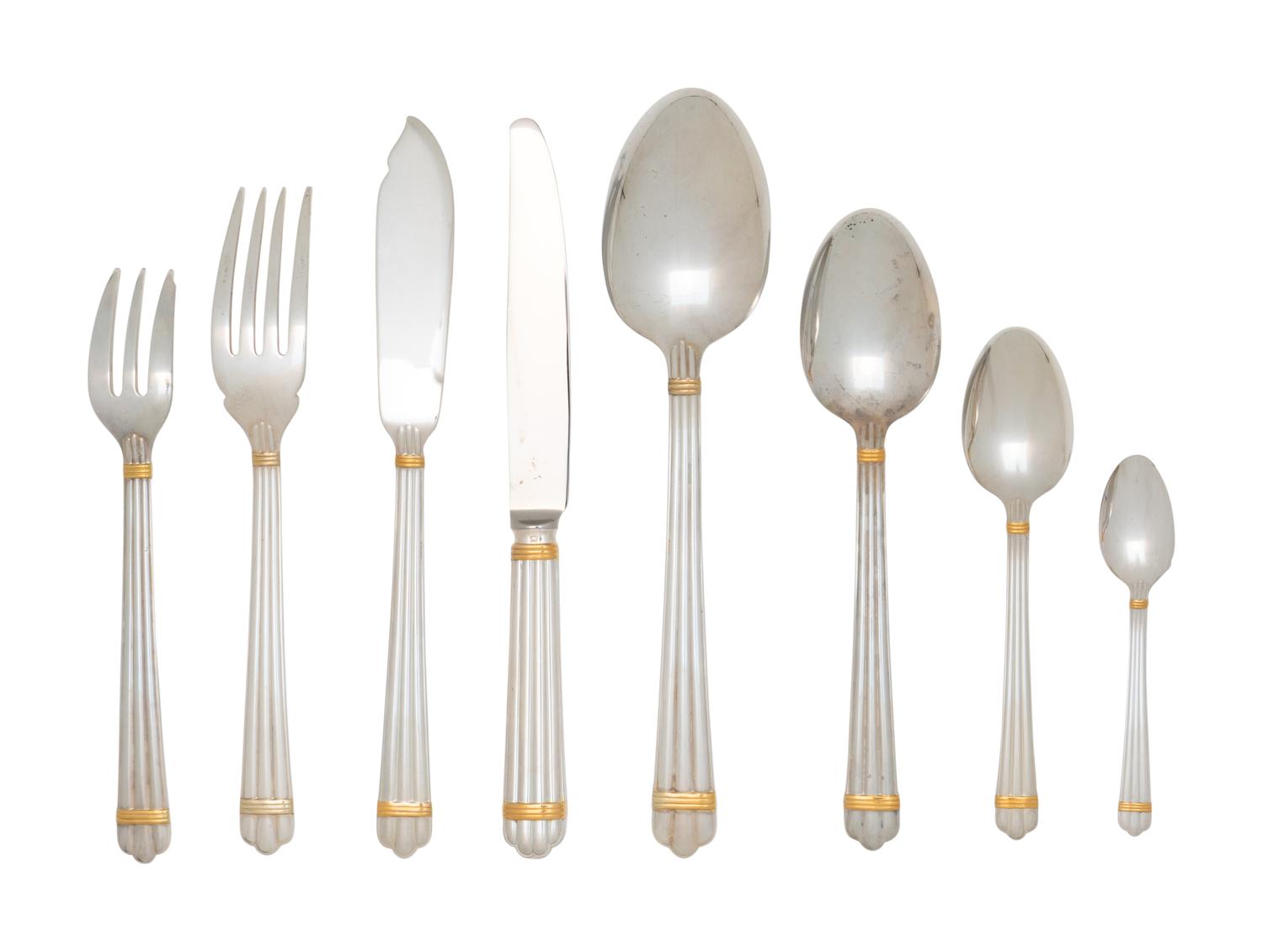A Christofle Aria Silver-Plate Flatware Service