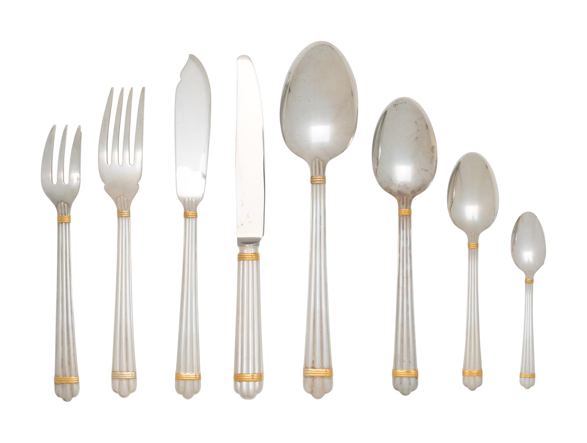 A Christofle Aria Silver-Plate Flatware Service