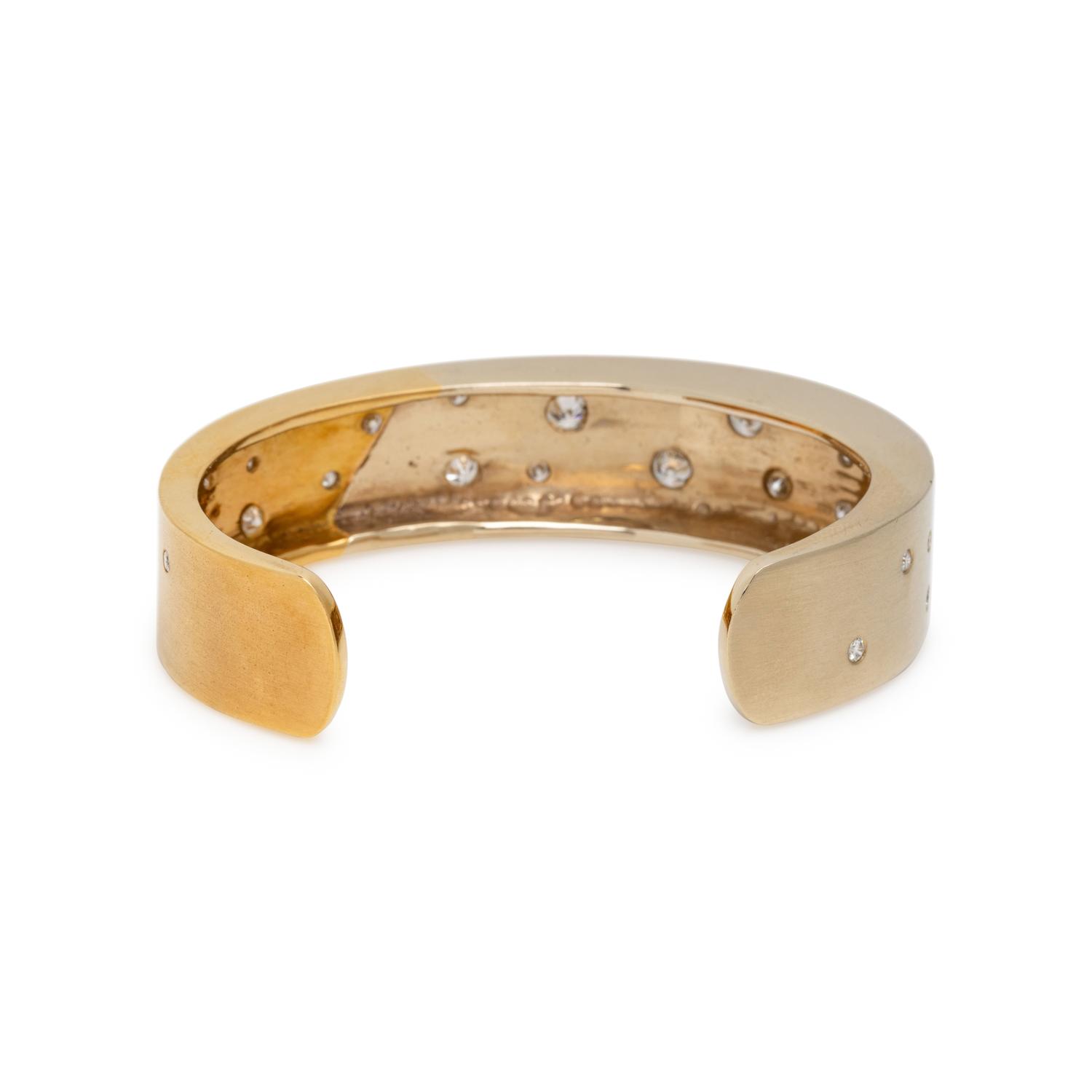 NIVA, DIAMOND AND BICOLOR GOLD CUFF BRACELET