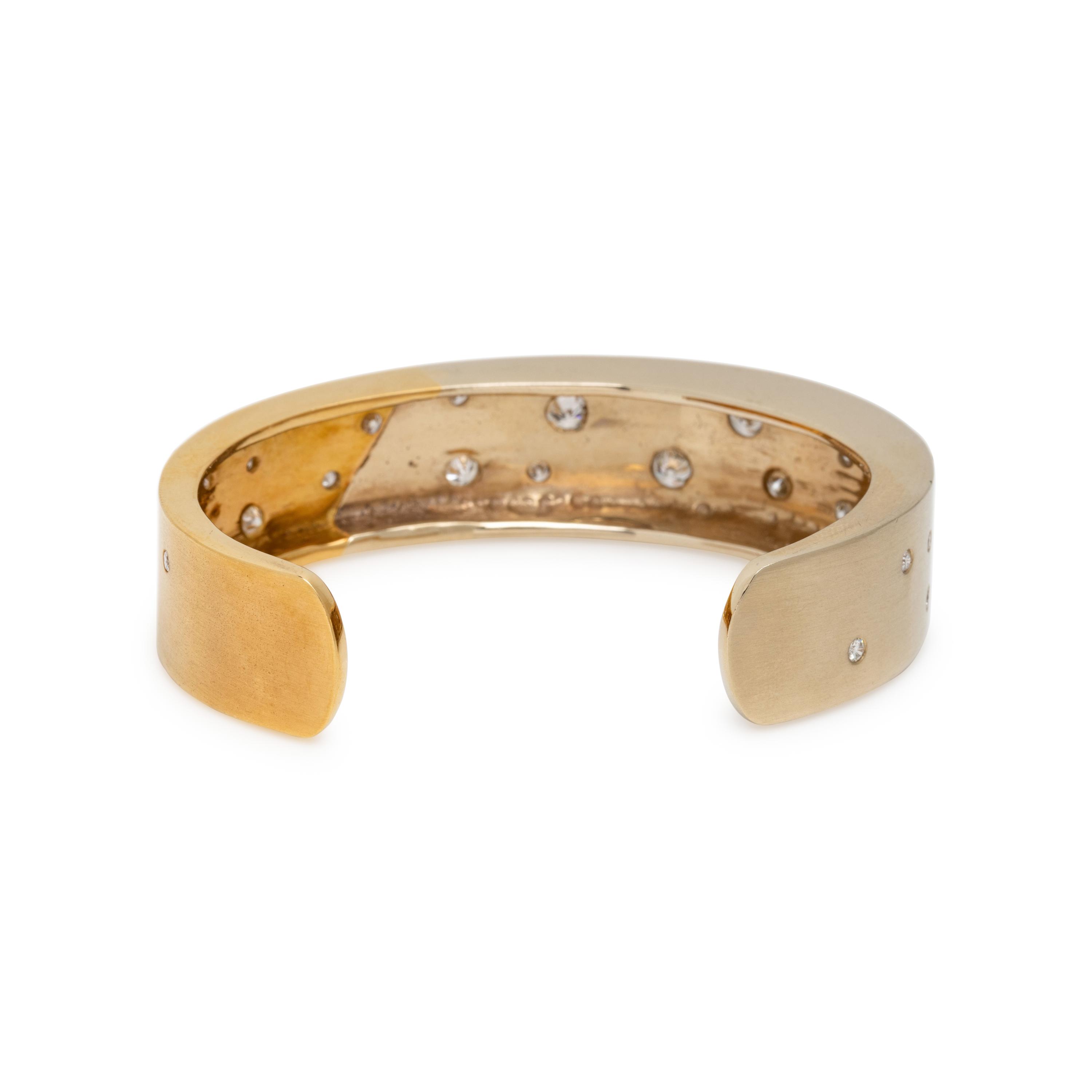 NIVA, DIAMOND AND BICOLOR GOLD CUFF BRACELET