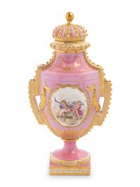 An English Porcelain Covered Urn