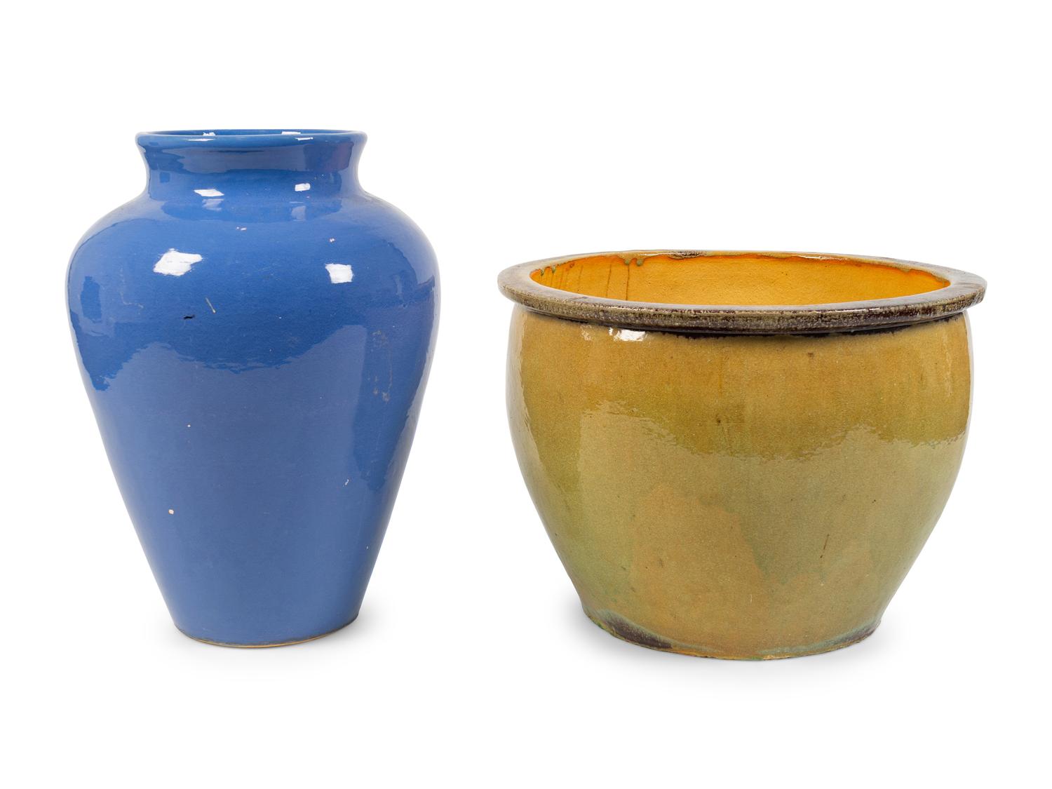 Two Glazed Ceramic Jars