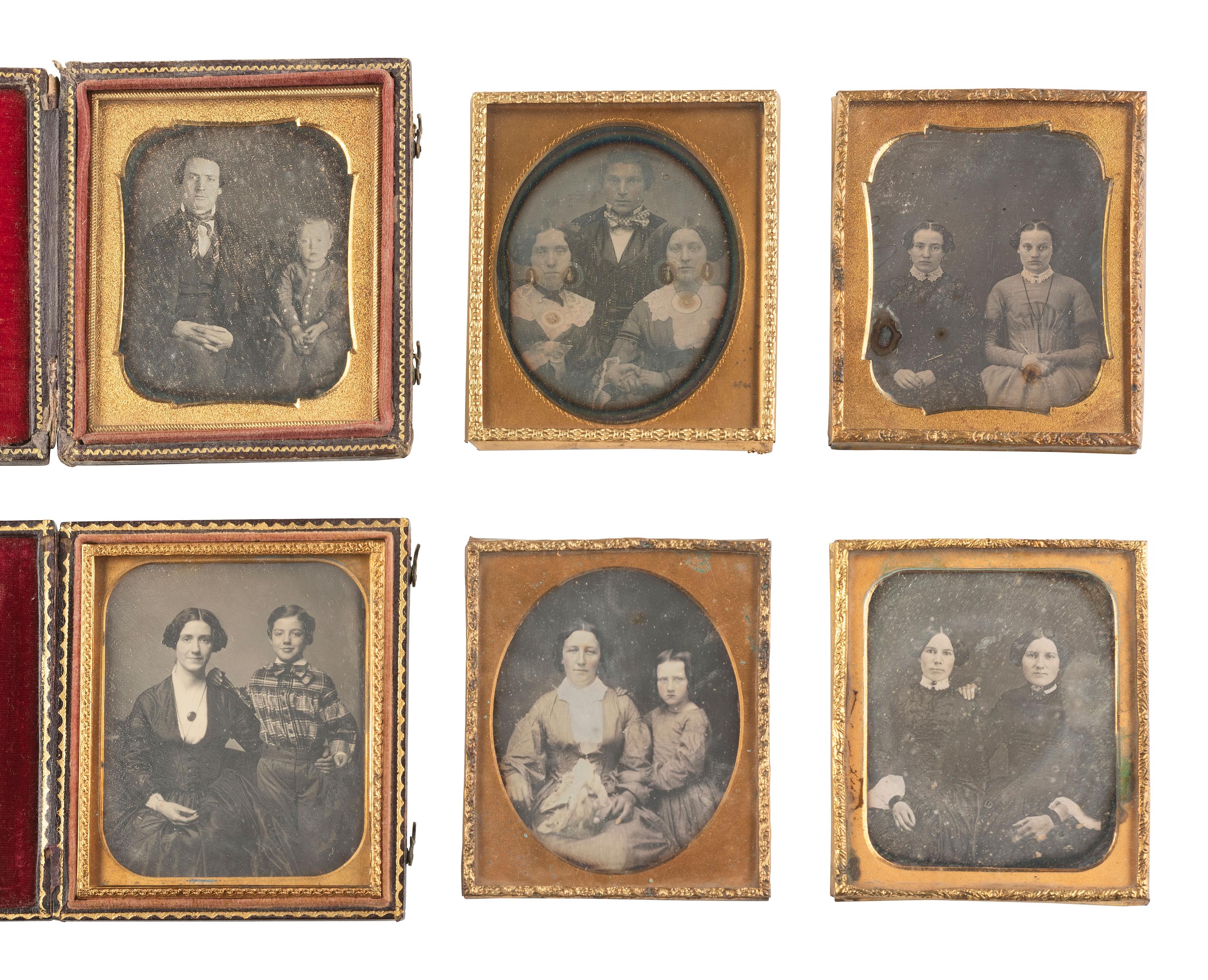 [EARLY PHOTOGRAPHY]. 25 daguerreotypes featuring family portraits.