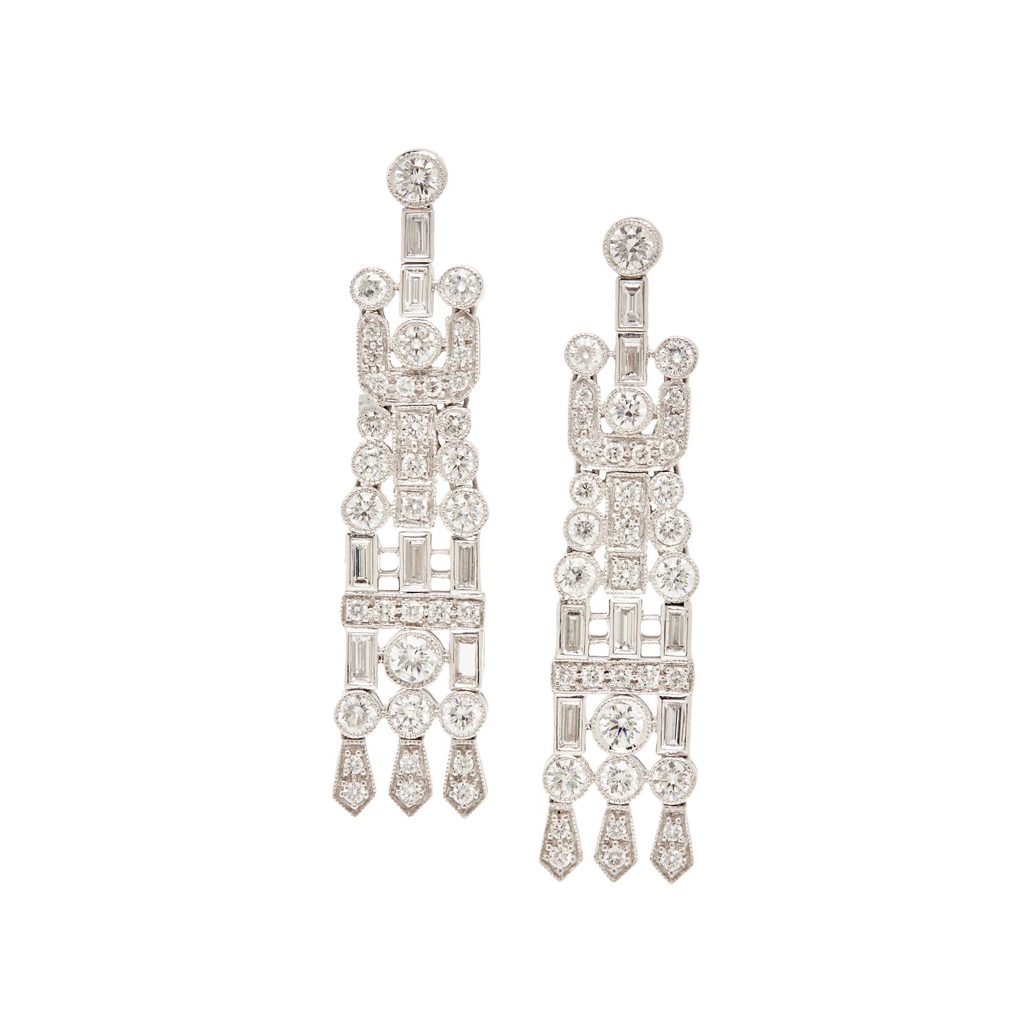 PLATINUM AND DIAMOND EARRINGS