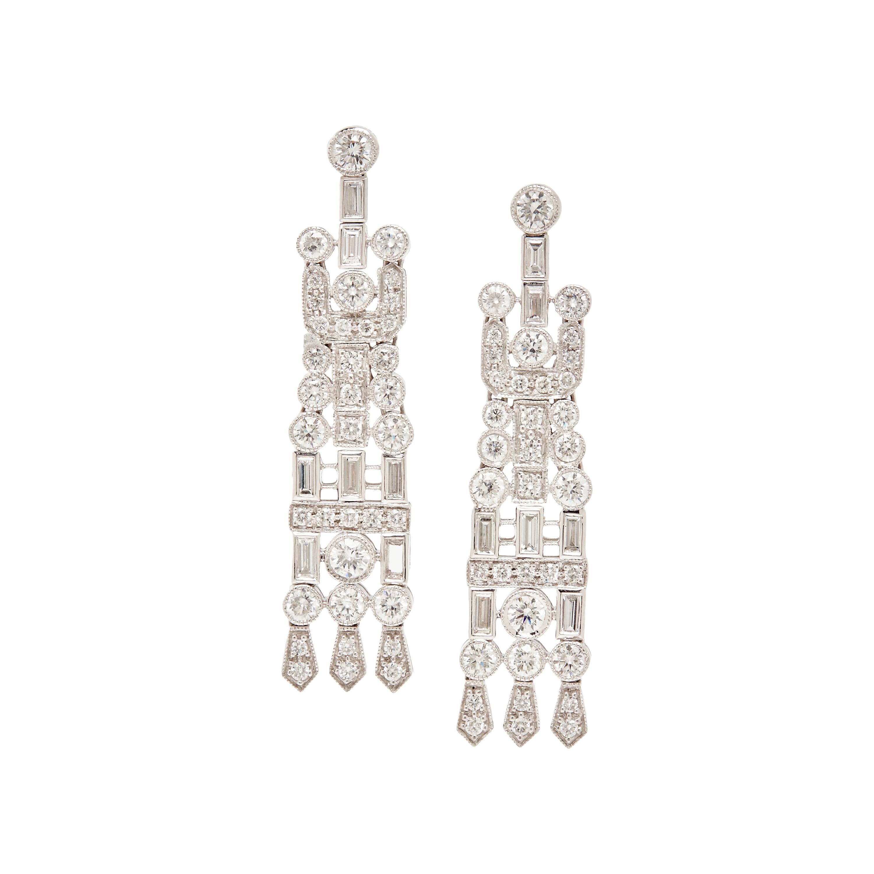 PLATINUM AND DIAMOND EARRINGS