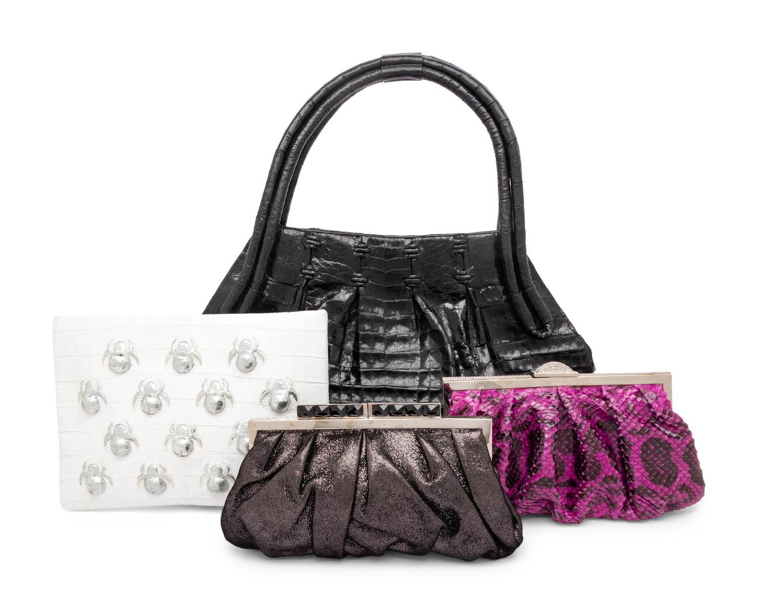 Nancy Gonzalez & Judith Leiber, Four Exotic Skin Bags