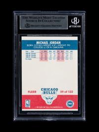 A Michael Jordan Signed Autograph 1987 Fleer Basketball Card No. 59 With Period Signature (Beckett Authentication Services BAS Certified)