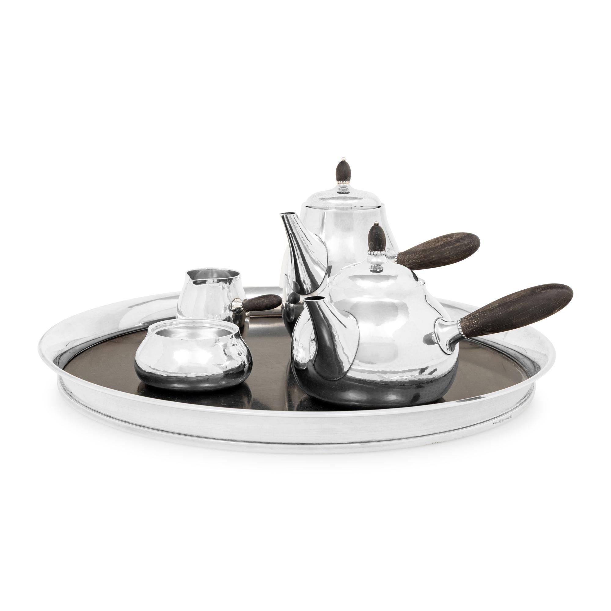 A Georg Jensen Silver Four-Piece Tea and Coffee Service