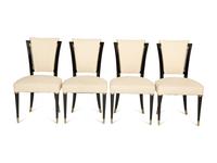 A Set of Ten Art Deco Ebonized Dining Chairs Attributed to Maison Jansen
