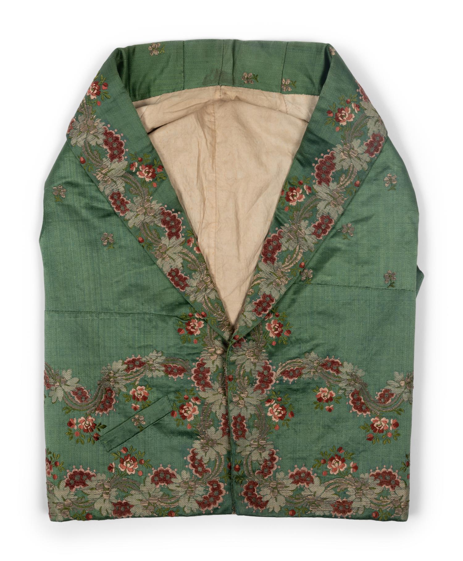 Men's Silk and Silver Brocade Waistcoat, Late 18th - Early 19th Century