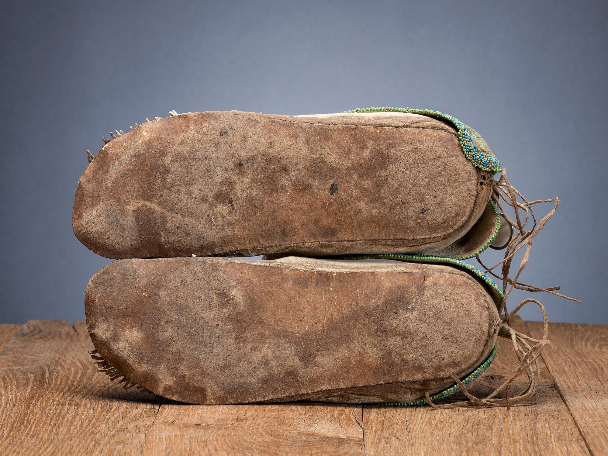 Kiowa Beaded Hide Moccasins