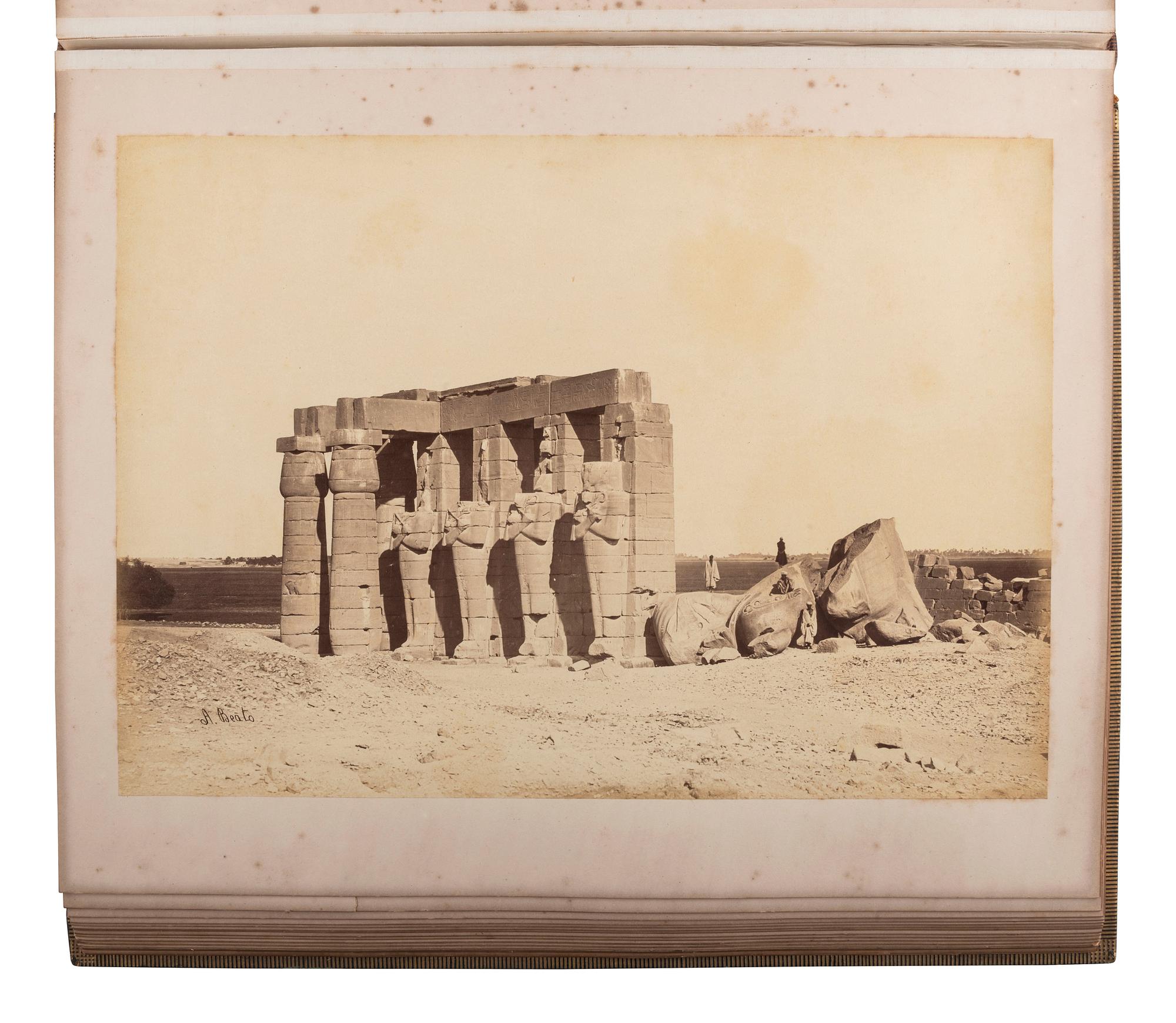 [EARLY PHOTOGRAPHY]. BEATO, Antonio (1835-1906). Album containing 29 photographs of Egypt.