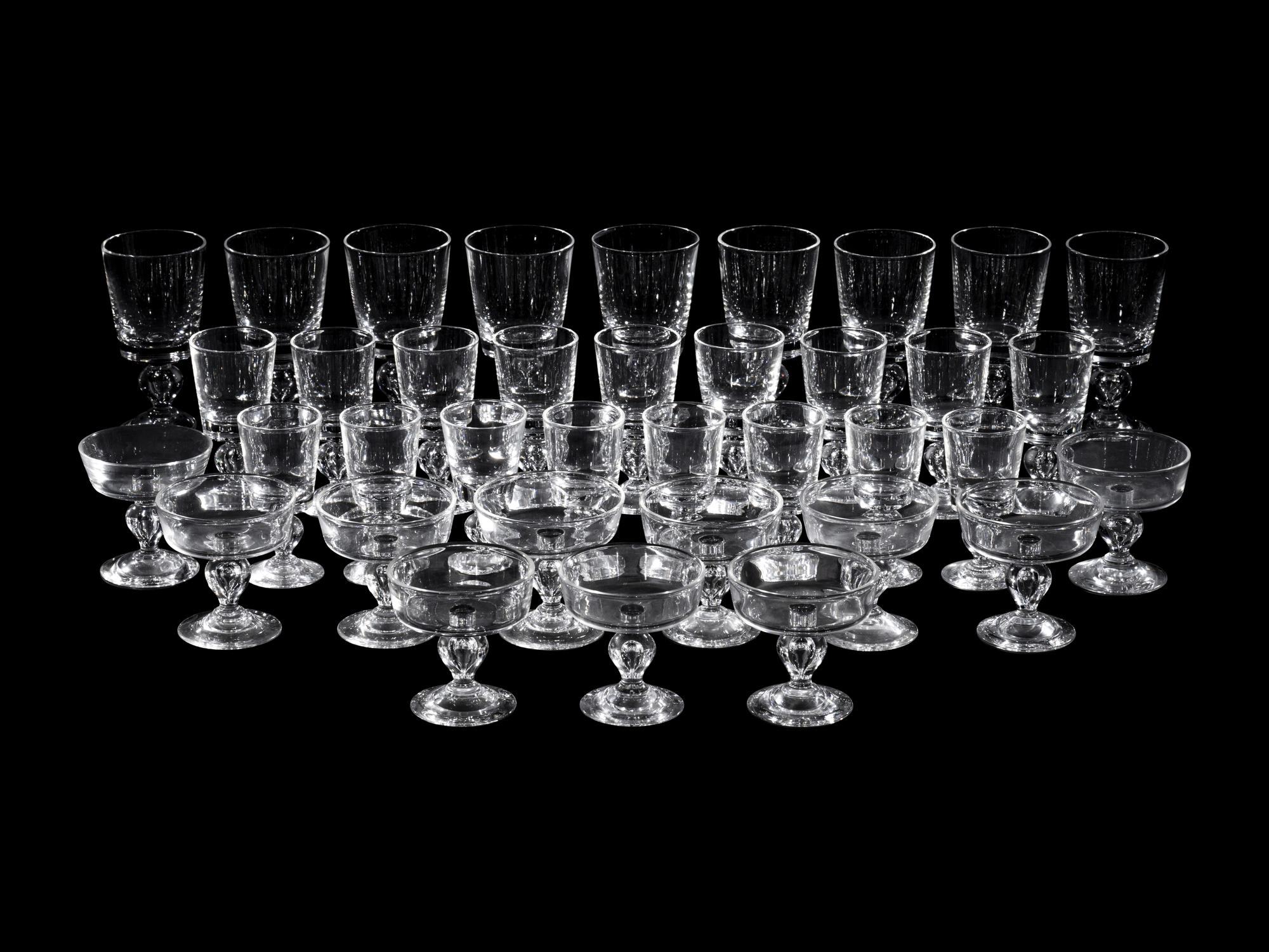 A Steuben Glass Stemware Service