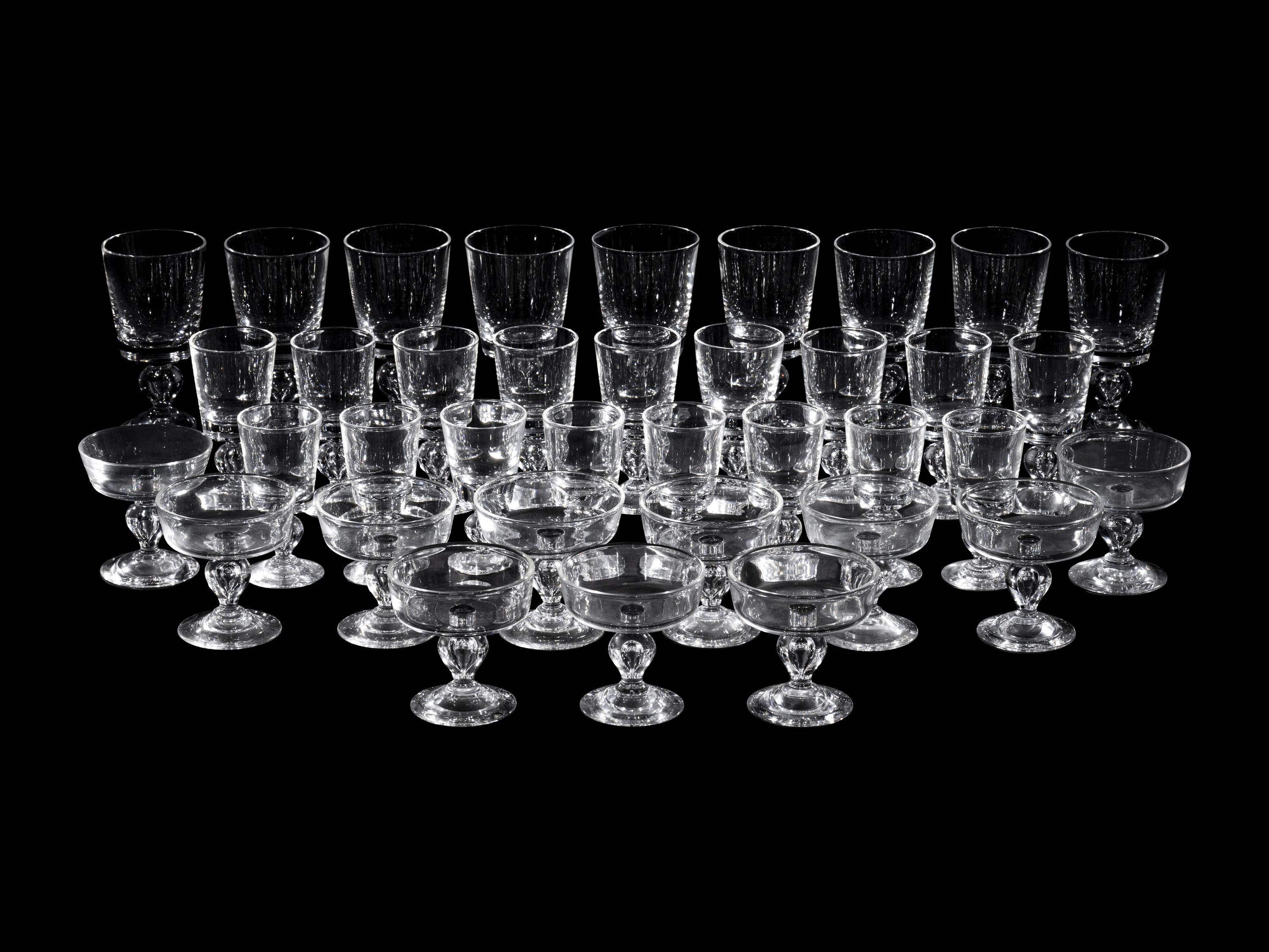 A Steuben Glass Stemware Service
