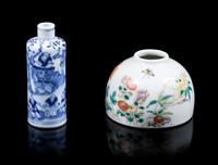 Two Chinese Porcelain Articles Height of taller 3 1/4 inches. — 19TH CENTURY