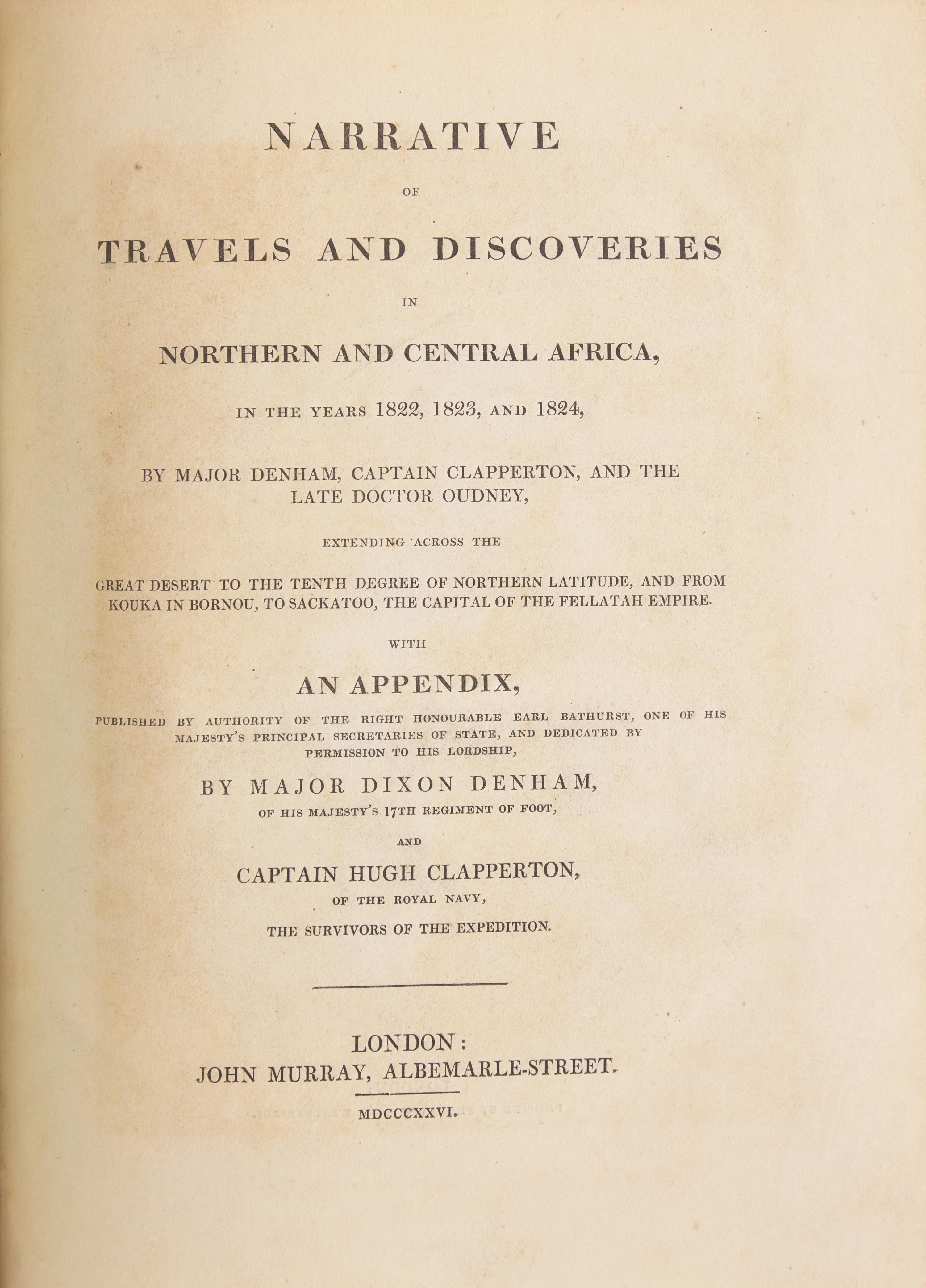 [Travel & Exploration] Clapperton, Hugh. Narrative of Travels and Discoveries in Northern and Central Africa...