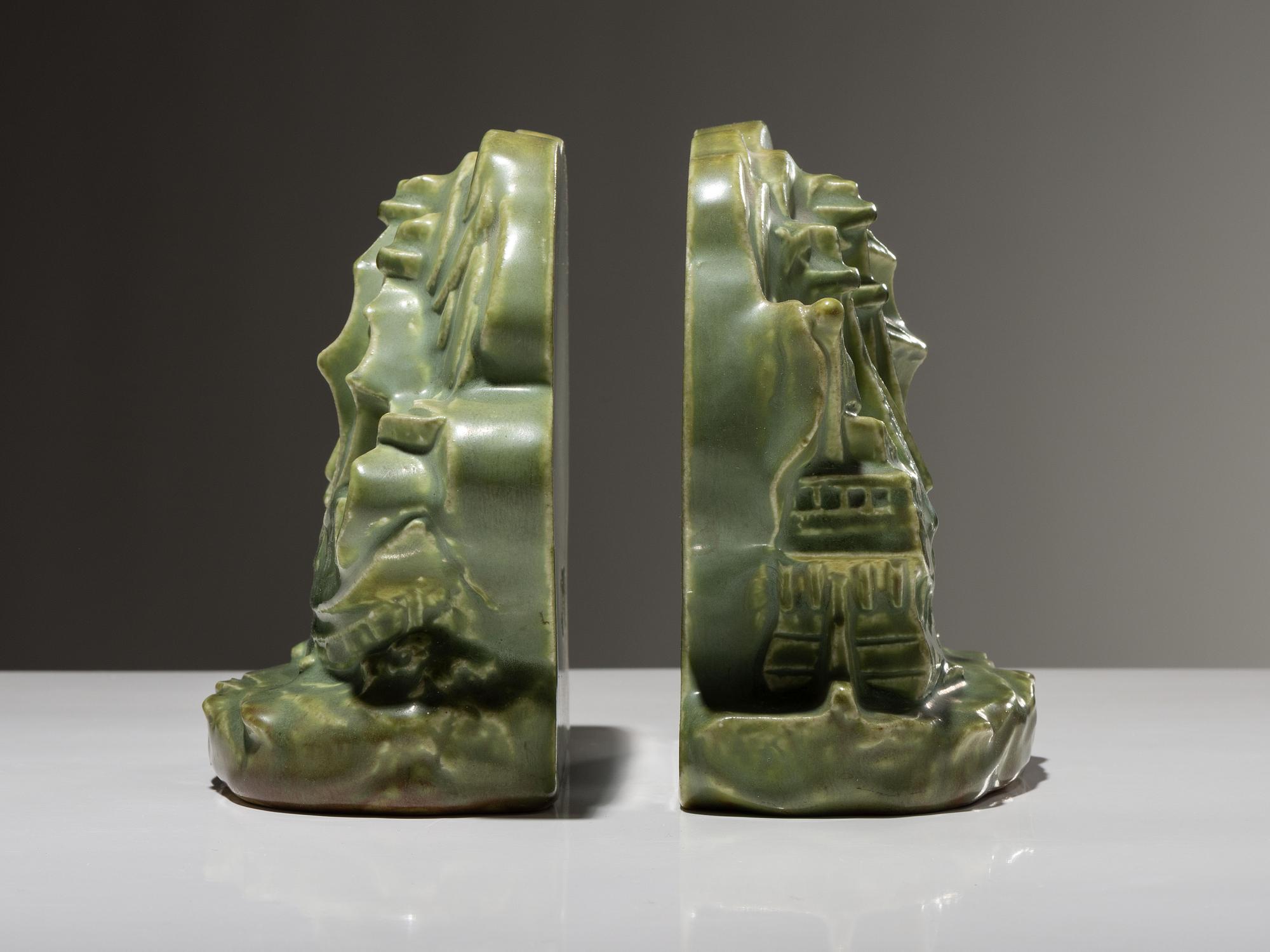Pair of Galleon Bookends, 1926