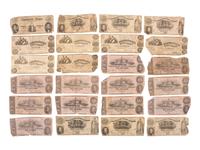 [CONFEDERATE] -- [CURRENCY]. A large group of Confederate notes.