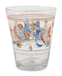 A Continental Stiegel-Type Enamel Decorated Flip Glass