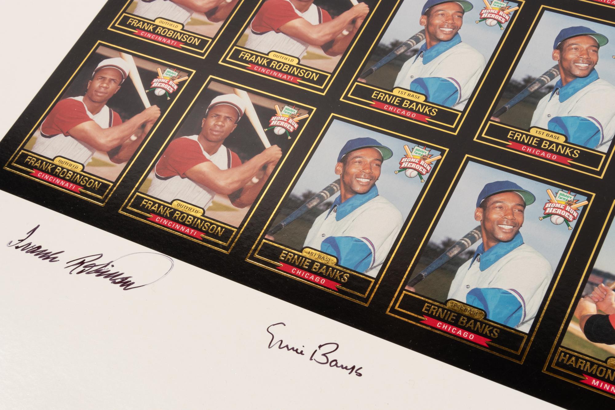 A Group of Seven Uncut Sheets of Signed Home Run Heroes Baseball Cards (Robinson, Banks, Killebrew, Stargell),