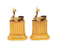 Dunhill, Two Gold-Tone Table Lighters