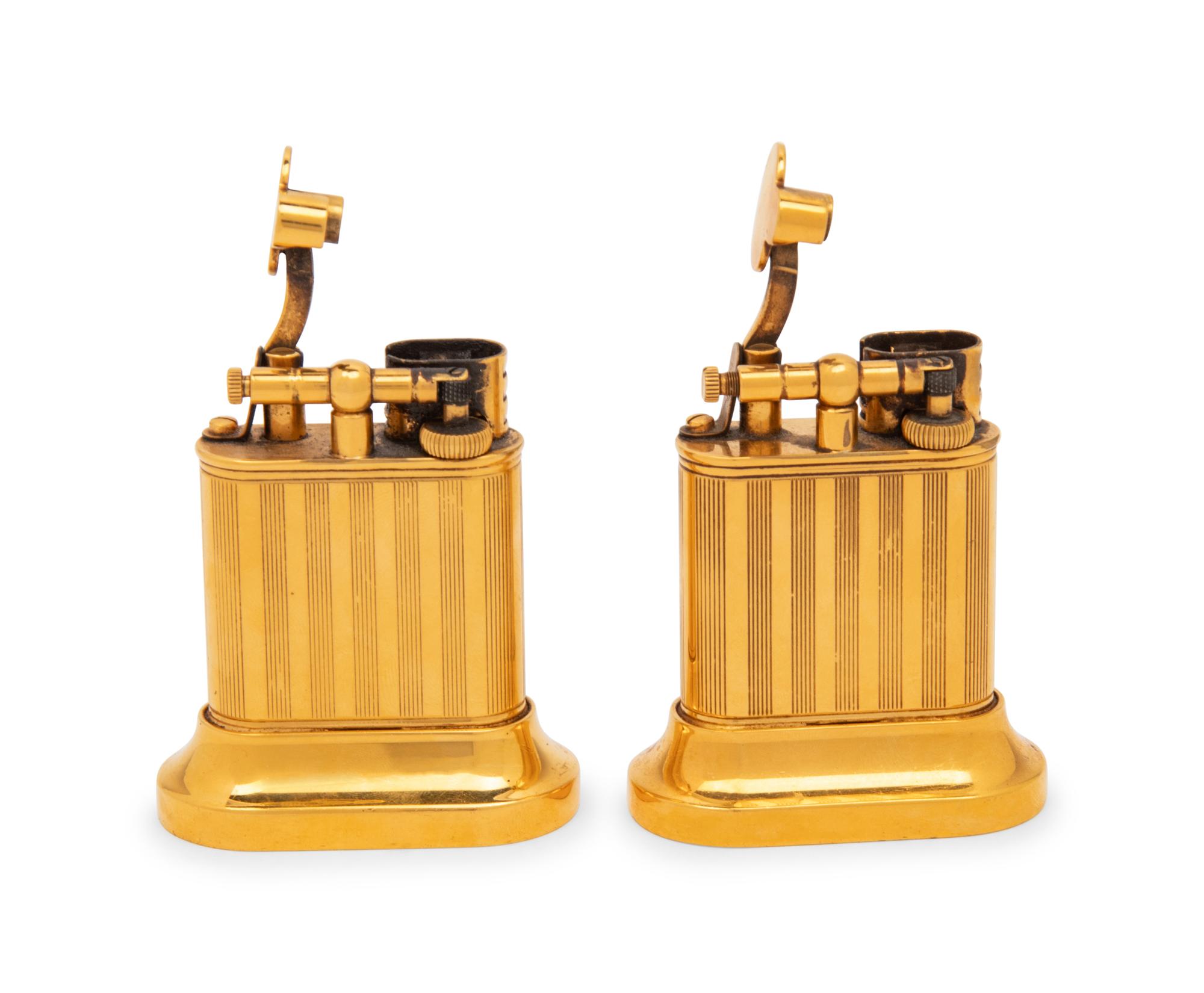 Dunhill, Two Gold-Tone Table Lighters
