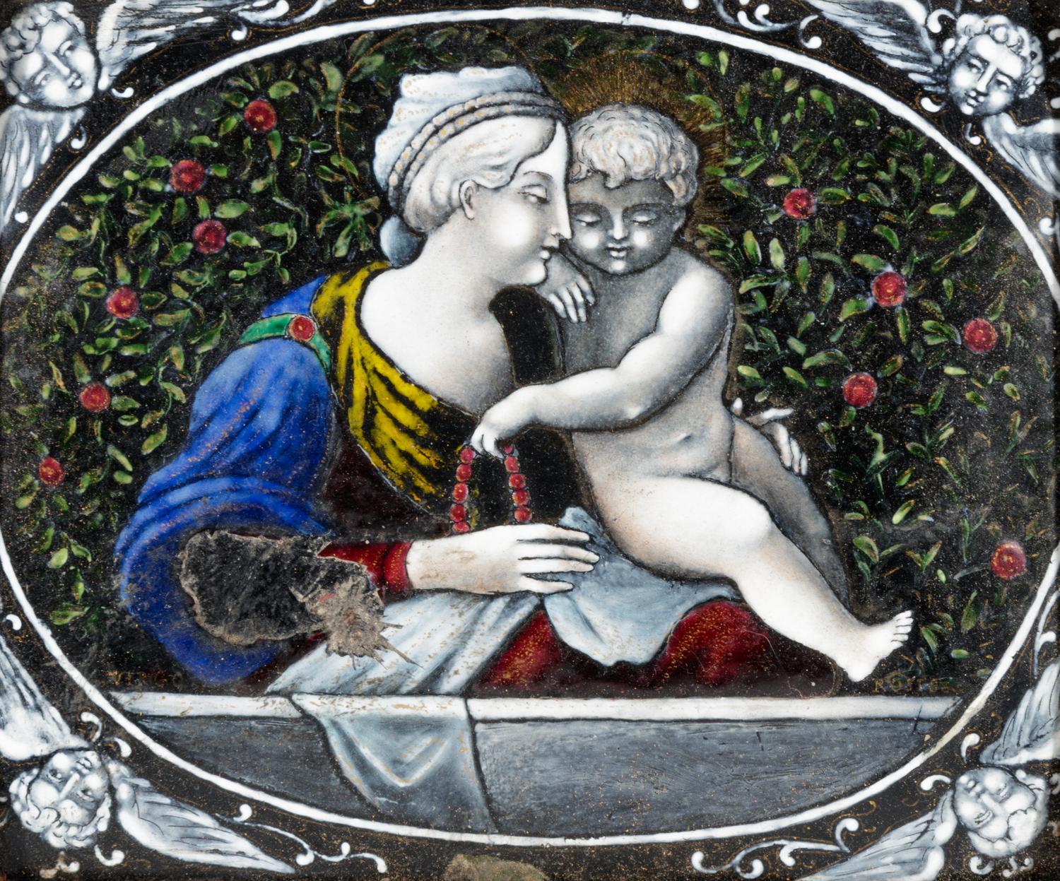 A Limoges Painted Enamel Plaque