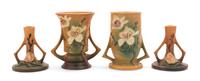 Four Roseville Magnolia Pottery Articles Height of tallest 6 1/4 inches.