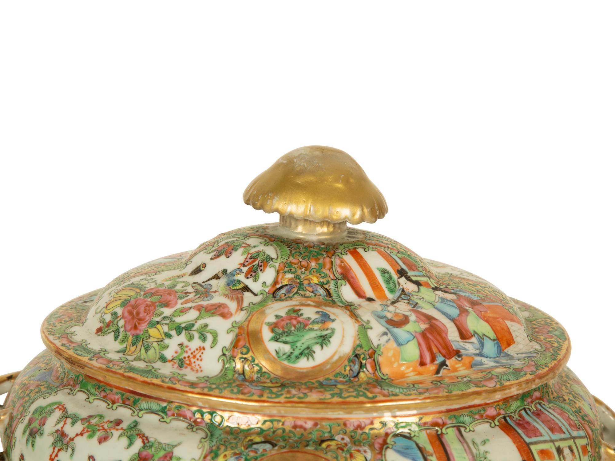 A Chinese Rose Medallion Porcelain Tureen and Cover