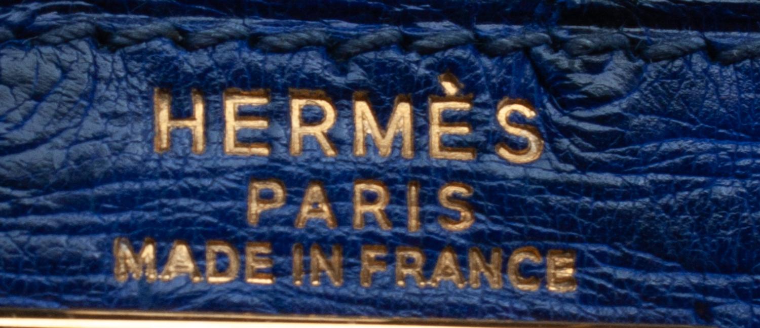 Hermès Navy Ostrich Kelly Bag, 1993