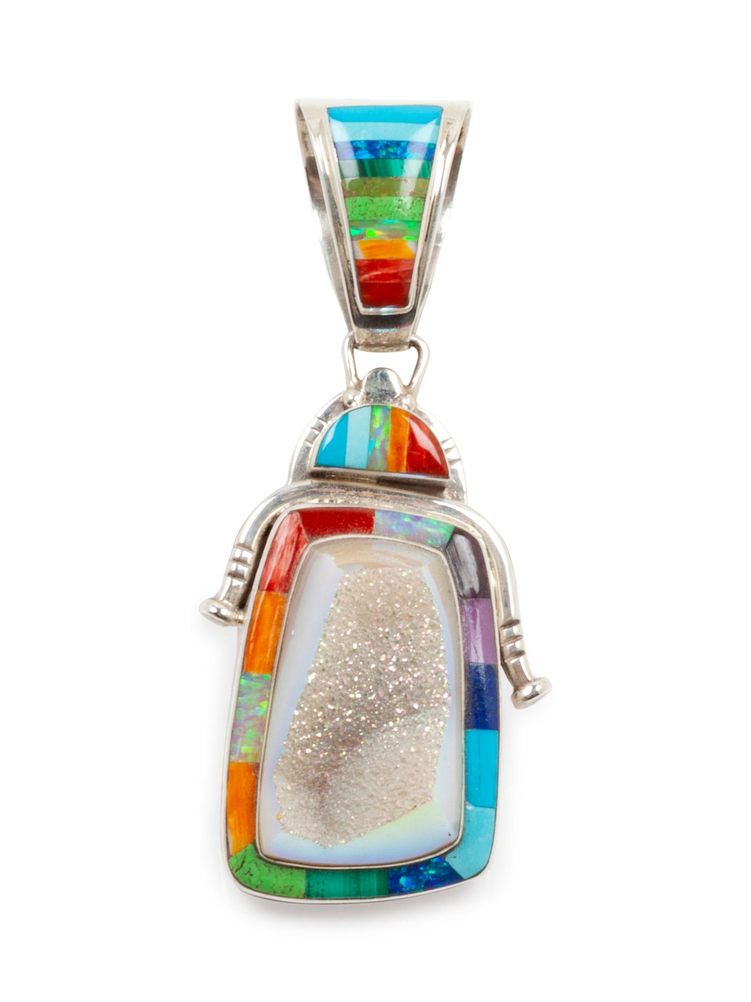 Multi-stone inlay pendant