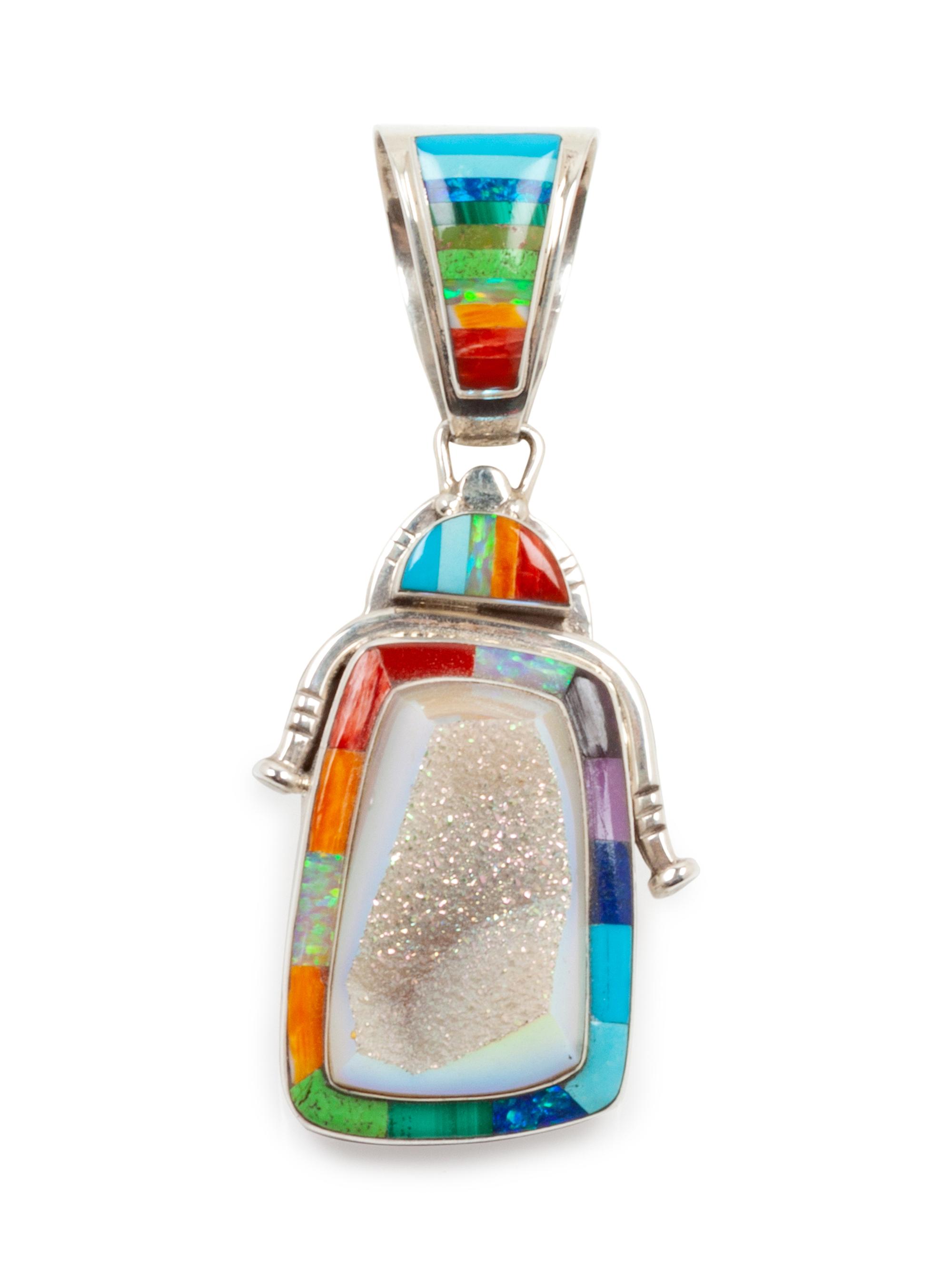 Multi-stone inlay pendant