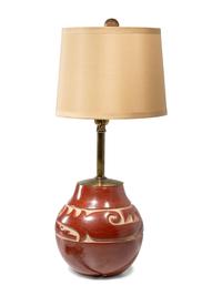 Santa Clara Redware Pottery Lamp