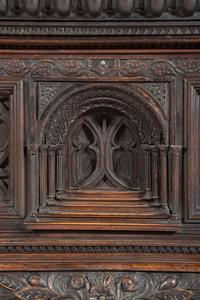An English Gothic Revival Oak Court Cupboard