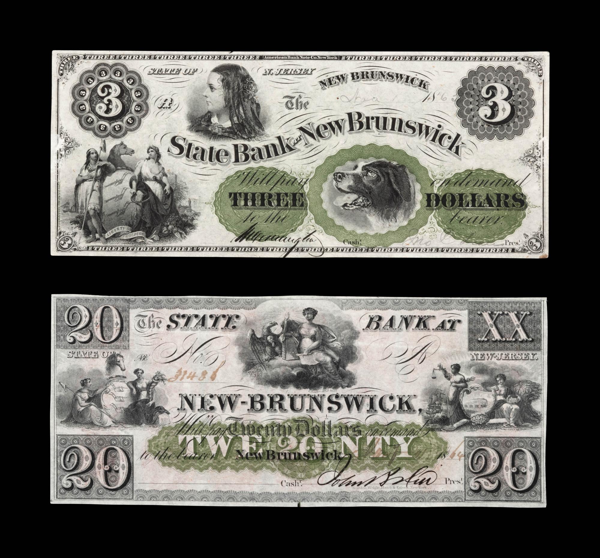 [OBSOLETE: New Jersey] Two State Bank at New Brunswick Bank Notes