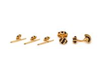 TIFFANY & CO., SCHLUMBERGER, YELLOW GOLD AND ENAMEL 'OLIVE' DRESS SET