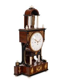 An Austrian Alabaster and Bronze Mounted Mahogany Clock