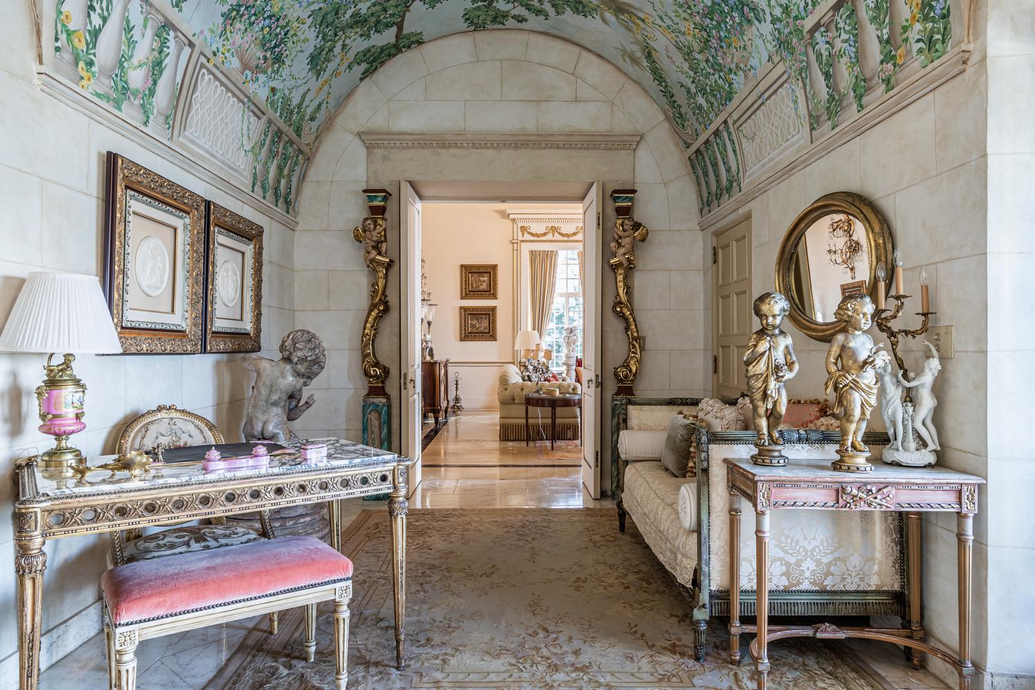 A Louis XVI Style Marble Top Giltwood Center Table