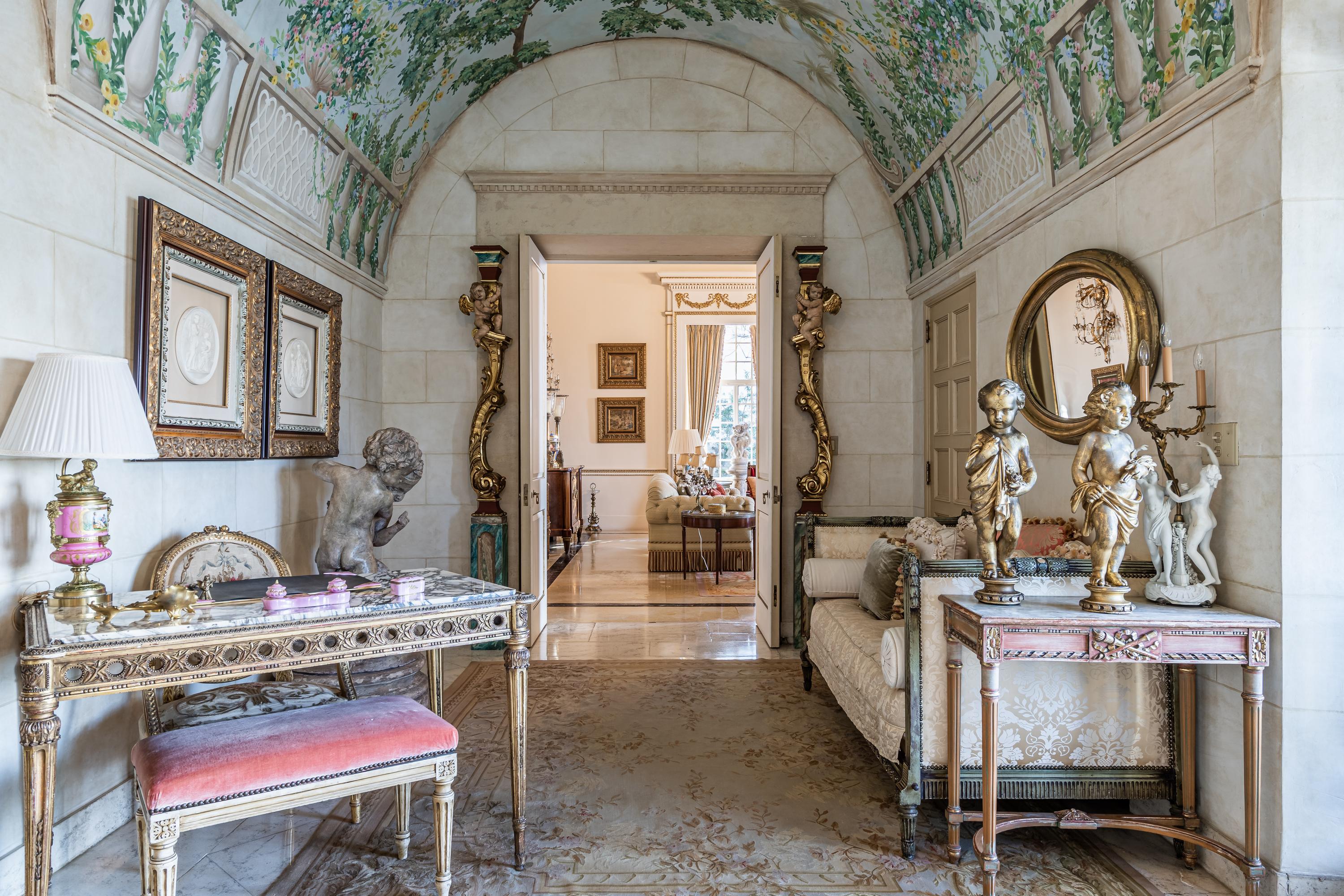 A Louis XVI Style Marble Top Giltwood Center Table