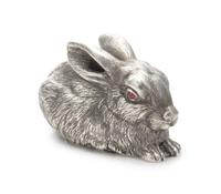 A Russian Silver Table Ornament, Maker's Mark Latin I.P., St. Petersburg, Early 20th Century, in the form of a rabbit with cabochon ins