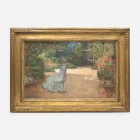 Childe Hassam (American, 1859–1935) Mrs. Hassam in a Garden, Villiers-le-Bel