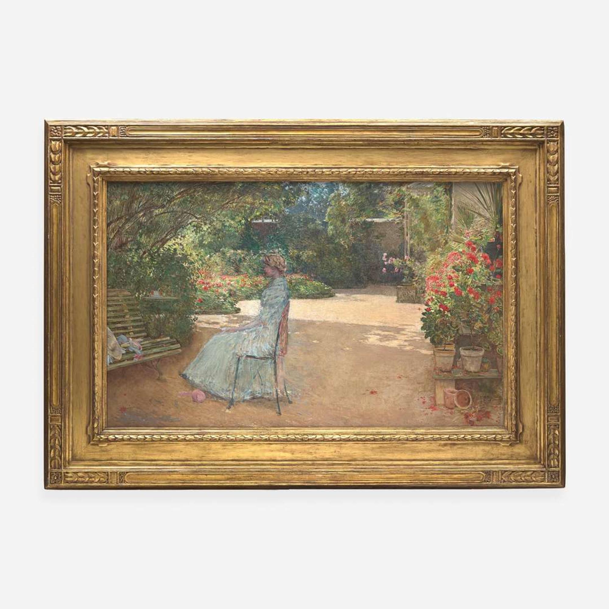 Childe Hassam (American, 1859–1935) Mrs. Hassam in a Garden, Villiers-le-Bel