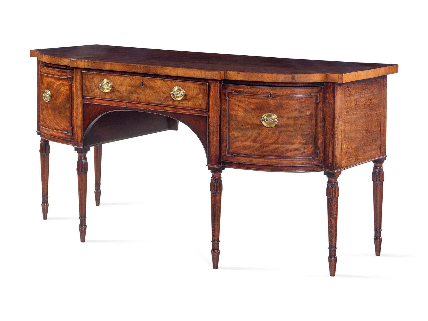 A George III Figured Mahogany Sideboard