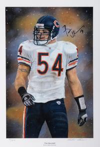 A Brian Urlacher Custom Framed Signed Autograph Lithograph