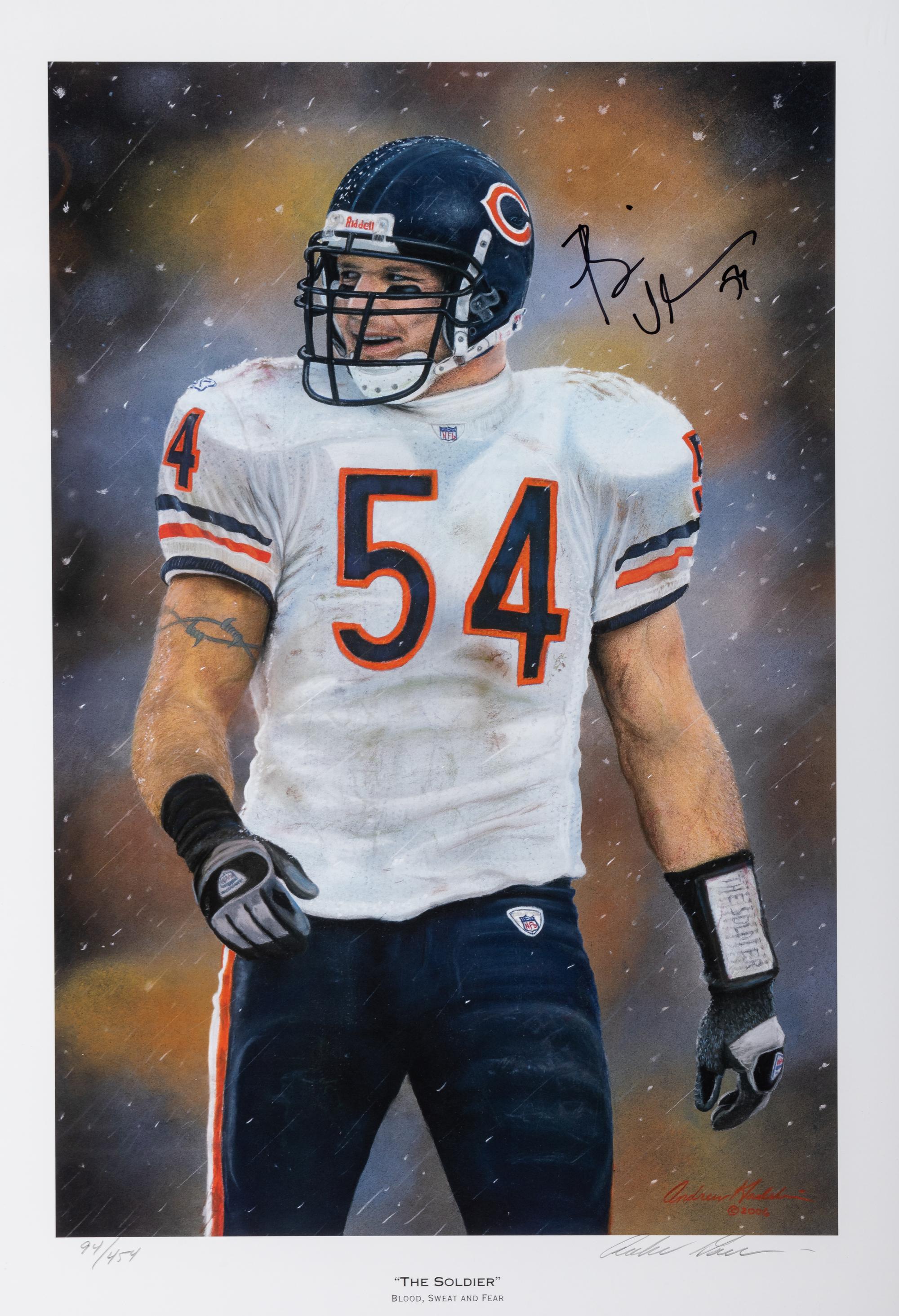 A Brian Urlacher Custom Framed Signed Autograph Lithograph