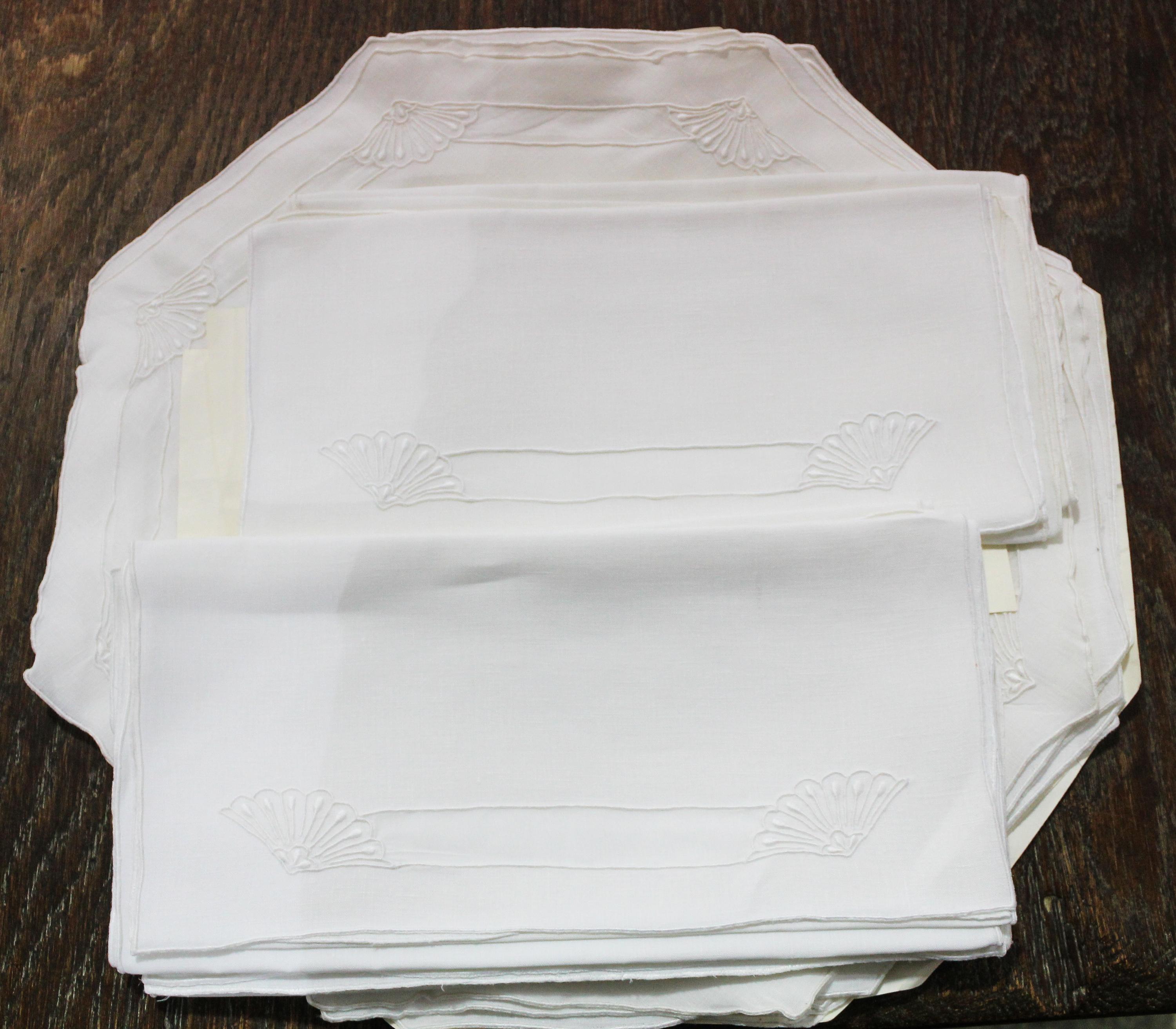 Three Sets of Constance Leiter Hand Embroidered Table Linens Height 68 x width 108 inches.