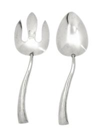 A Mexican Silver Salad Set, Sanborns, 20th Century, comprising a fork and a spoon.