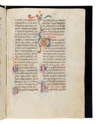 “Perugian Missal” (fragment) in Latin, illuminated manuscript with two historiated initials, on parchment [Italy, Perugia, c. 1315–1320