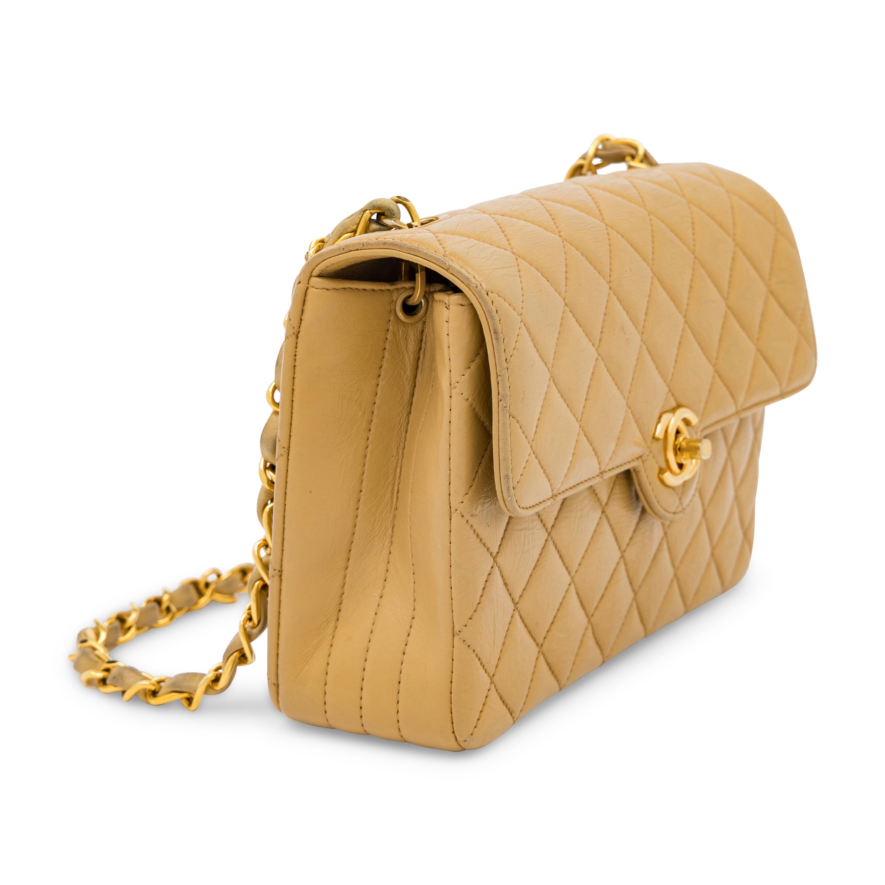 Chanel, Tan Mini Square Flap Bag